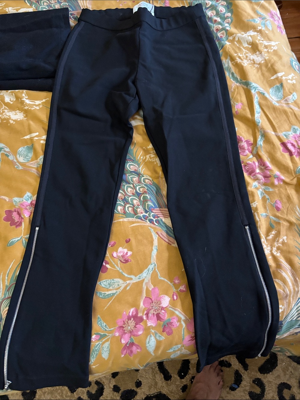 La Ligne Black Side-Zip Flare Pants